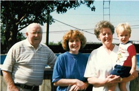 Frank Conard, Anne Vanderslice, Billie Faye Conard, and Joshua Vanderslice August, 1996.