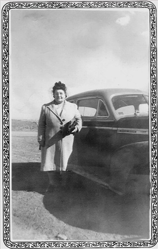 Iva Hazel Henry Conard Delaney Doyle with new car