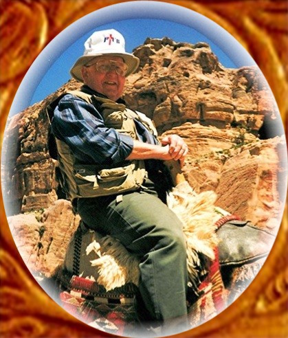 Frank Conard at Petra in Israel April, 1998, riding a camel
