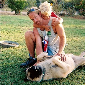 Jon (Niki's husband) with a son, Harry, and Max