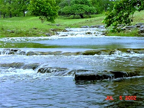 [Bingham Creek at Lucky Hit Ranch, Leander, Texas - July 5, 2002]